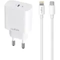 MaXlife iPhone Hurtigoplader 20W - USB-C PD-adapter med lynkabel