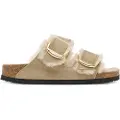 Birkenstock Birkenstocktil kvinder. 1030384 Arizona Big Buckle Læder Sandaler Beige Lammeskind Uld (39), Fast, Ingen, Casual