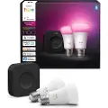 Philips Hue Startsæt: 2 x E27 pærer + Bridge Pro