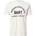Gant Ganttil mænd. 2003364 T-shirt med tryk i beige (M), Casual, Bomuld, Korte ærmer