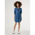 Pepe Jeans Pepe Jeanstil kvinder. PL9537684A5 Victoria blå skjortekjole (M), Casual, Bomuld, Lange ærmer