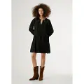 Pepe Jeans Pepe Jeanstil kvinder. PL9537696 Paule kjole sort (S), Casual, Rayon, Lange ærmer