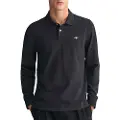 Gant Ganttil mænd. 2230 Shield pique polo shirt sort (XL), Casual, Bomuld, Lange ærmer