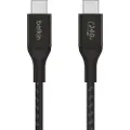 Belkin 240w Usb-c To Usb-c Cable Braided 2m. Usb C Usb C Sort