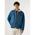 Pepe Jeans Pepe Jeanstil mænd. PM40271604A0 Almindelig jakke blå (L), Casual, Bomuld, Denim
