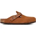 Birkenstock Birkenstocktil kvinder. 1026713 Boston Flettede træsko i brunt ruskind (38), Fast, Ingen, Casual