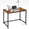 Vasagle Skrivebord med metalramme - 100 x 50 x 76 cm - rustik brun/svart