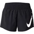 Nike Løstsiddende Nike One Swoosh Dri-FIT-løbeshorts (8 cm) med mellemhøj talje og indershorts til kvinder - sort