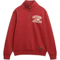 Superdry Superdrytil mænd. M2013983A Vintage sportsjakke med halv lynlås rød (L), Casual, Bomuld