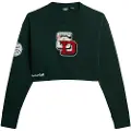 Superdry Superdrytil kvinder. W6110537A Varsity-trøje med rund hals kort grøn grøn (L), Casual, Økologisk bomuld, Bæredygtig