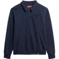 Superdry Superdrytil mænd. M2013991A Merchant Quarter navy sweatshirt med lynlås (S), Casual, Økologisk bomuld, Bæredygtig, Blå