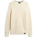 Superdry Superdrytil mænd. M6110657A Strikket trøje med rund krave og hvid struktur (XXL), Casual, Bomuld