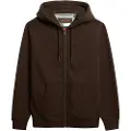 Superdry Superdrytil mænd. M2014128A Essential Logo Zip Hooded Sweatshirt Brun (XXL), Casual, Bomuld
