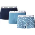 Pepe Jeans Pepe Jeanstil mænd. PMU11189 Sæt 3 London Eye boxershorts blå, navy (M), Afslappet, Bomuld