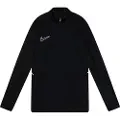 Nike Academy Dri-FIT-fodboldtræningstrøje med lange ærmer og 1/4 lynlås til større børn - sort