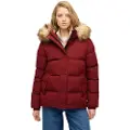 Superdry Superdrytil kvinder. W5011929A Frakke Everest Five Baffle rød (M), Casual, Genanvendt polister, Bæredygtig