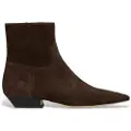 Semicouture Semicouturetil kvinder. Y5WZ20 Ankelstøvler i læder Stivaletto Jasper brun (37), 1-3 cm, Ruskind, Lynlås, Casual