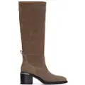 Carmela Carmelatil kvinder. 16264601-TAUPE Læderstøvler 162646 brun (40), 3-5 cm, Splittet læder, Lynlås, Casual