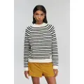 Semicouture Semicouturetil kvinder. Y5WF12 Morgana stribet trøje (M), Hvid, Casual, Polyester, Blå