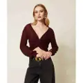 Twinset Twinsettil kvinder. 252TP3525 Rødbrun strikket bolero i blandet mohair (XS), Casual, Polyester