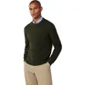 Hackett London Hackett Londontil mænd. HM7000075 Ensfarvet uldtrøje grøn (S), Casual, Bomuld