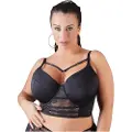 Cottelli Plus Size - stropløs blonde-bh (sort) - 90F
