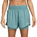 Nike Højtaljede Nike One-Dri-FIT-2-in-1-shorts (7,5 cm) til kvinder - grøn