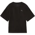Puma Essentials Elevated Relaxed Velour Rib Tee Women, Clothing, Black, XS