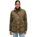 Superdry Superdrytil kvinder. W5011936A Brun jakke med dråbeformet talje (L), Casual, Bomuld