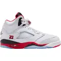 Jordan Air Jordan 5 Retro "Fire Red Black Tongue"-sko til store børn - hvid