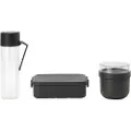 Brabantia Frokostboks, frokostkrukke og vandflaske i et sæt MAKE & TAKE mørkegrå, Brabantia