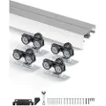 Vevor Bypass-dørbeslag, 1,5 m kraftigt bypass-skydedørsbeslagsæt, aluminiumslegering skydedørsbeslagsæt til 2-dørssystem, passer til dørtykkelse 3,8 cm - 3,8 cm, nem at installere