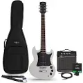 Gear4Music Brooklyn Electric Guitar White 10W Guitar Amp & Accessory Pack