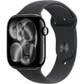Apple Watch Series 11 GPS 46mm Jet Black Aluminium Case with Black Sport Band - M/L