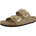 Birkenstock Birkenstocktil kvinder. 1030395 Arizona Big Buckle Beige Sandaler i læder (39), Fast, Ingen, Casual