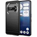 Mtp Products Nothing Phone (3a) Børstet TPU Cover - Karbonfiber - Sort