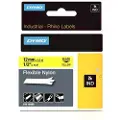 Dymo Rhino fleksibel nylon | 12 mm x 3.5 m | sort på gul