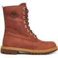 Timberland Timberlandtil kvinder. TB0A43MXEM41 8-tommer vandtætte støvler i brunt læder (39), Fast, Lynlås, Casual