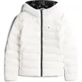 Tommy Hilfiger Tommy Jeanstil kvinder. DW0DW21617 Beige quiltet dunjakke med hætte (S), Casual, Polyester