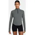 Nike Tempo Dri-FIT-løbetrøje med 1/4 lynlås til kvinder - grå
