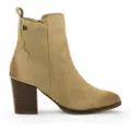 Mustang Mustangtil kvinder. 59807 Beige Jolie ankelstøvler i læder (36), 5-8 cm, Lynlås, Casual
