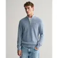 Gant Ganttil mænd. 8030199 Blå tekstureret stribet trøje (4XL), Casual, Bomuld, Korte ærmer