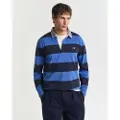 Gant Ganttil mænd. 2004083 Kraftig blå stribet poloshirt (XS), Casual, Bomuld, Lange ærmer