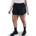 Nike Tempo Dri-FIT-løbeshorts med mellemhøj talje og indershorts (8 cm) til kvinder (plus size) - sort