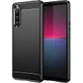 Mtp Products Sony Xperia 10 V Børstet TPU Cover - Karbonfiber - Sort