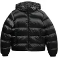 Superdry Superdrytil kvinder. W5012005A Luxe Sports Puffer Jacket med hætte, sort (L), Casual, Polyester, Bæredygtig