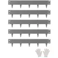 Vevor Stål Landskabskant, 5 pakker 39 x 4 tommer Rustbestandig Metal Landskabskant, Bøjelig Havekant, Kraftig Plænekant, Nem at Installere, Blomsterbed Havestideler Mørkegrå