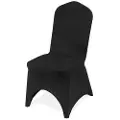 Vevor Stretch Spandex Foldstolsbetræk, Universal Monteret Buet Frontbetræk, Aftagelige Vaskbare Beskyttende Slipbetræk, Til Bryllup, Ferie, Banket, Fest, Fejring, Spisning (50 STK. Sort)