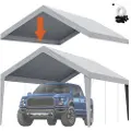 Vevor Carport Udskiftningspresenning til Carport, 3,6 x 6,2 m, Robust, Vandtæt og UV-beskyttet, Nem Montering med Kugleelastik, Grå (Kun Topdæksel, Ramme Medfølger Ikke)