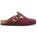 Birkenstock Birkenstocktil kvinder. 1030403 Træsko i læder Boston Nitter rødbrun (38), Fast, Ingen, Casual